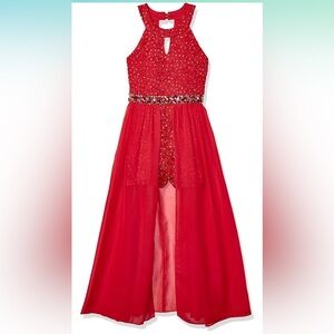 Speechless Girls' Red High Neck Romper Dress Size 16 Party Wedding Red Eras Tour